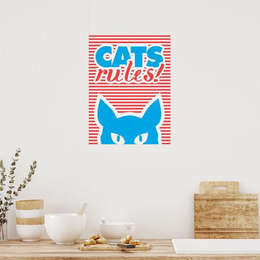 Katzen Regeln ! Poster (Küche)