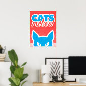 Katzen Regeln ! Poster (Heimbüro)