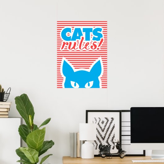 Katzen Regeln ! Poster (Heimbüro)