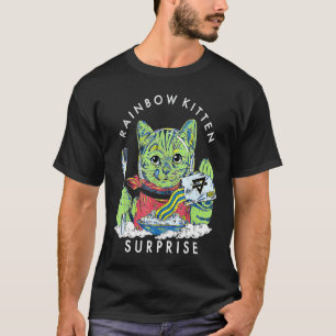 Katzen Regenbogen Kätzchen Überraschung Süß Essen  T-Shirt