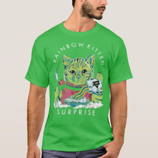 Katzen Regenbogen Kätzchen Überraschung Süß Essen T-Shirt