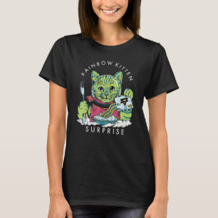 Katzen Regenbogen Kätzchen Überraschung Süß Essen T-Shirt