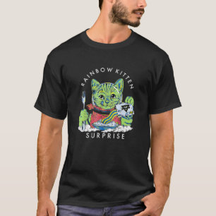 Katzen Regenbogen Kätzchen Überraschung Süß Essen  T-Shirt
