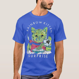 Katzen Regenbogen Kätzchen Überraschung Süß Essen T-Shirt