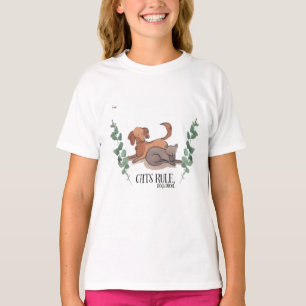 Katzen regieren, Hunde sabbern Lustiges T-Shirt fü