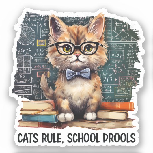 Katzen regieren, Schule Drools Aufkleber (Vorderseite)