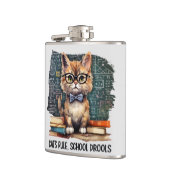 Katzen regieren, Schule Drools Flachmann (Links)