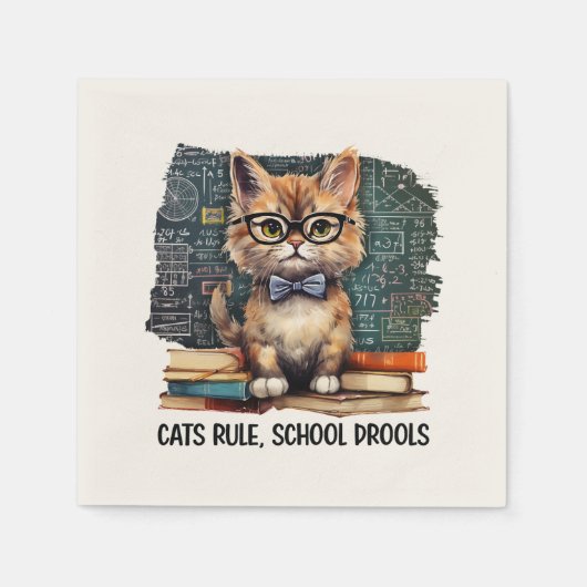 Katzen regieren, Schule Drools Serviette (Vorderseite)