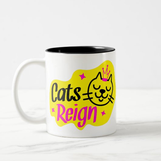 Katzen regieren zweifarbige tasse (Links)