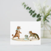 Katzen reinigen Louis Wain Postkarte (Stehend Vorderseite)