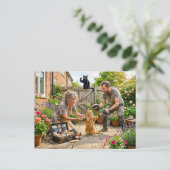 Katzen-Revierkampf-Trainingschaos Postkarte (Stehend Vorderseite)