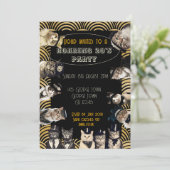 Katzen Roaring 20er Party Flapper Dance Einladung (Stehend Vorderseite)