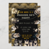 Katzen Roaring 20er Party Flapper Dance Einladung (Vorne/Hinten)