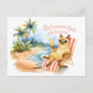 Katzen Ruhestand Frauen Katzenliebhaber am Strand Postkarte