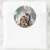 KATZEN RUNDER AUFKLEBER (Tasche)