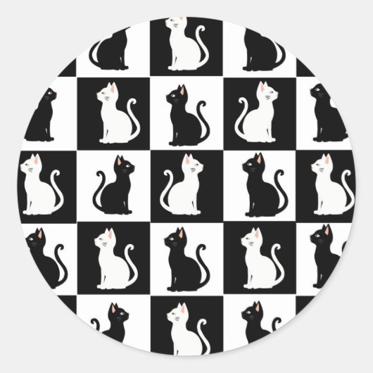 Katzen Runder Aufkleber (Vorderseite)
