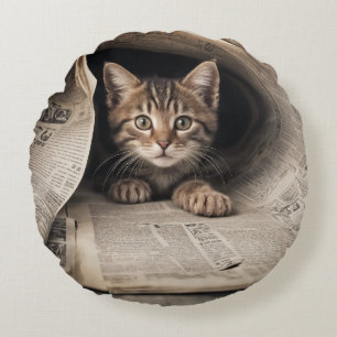 Katzen-Rundkissen Rundes Kissen