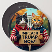 Katzen sagen Impeach Trump Button (Vorne & Hinten)