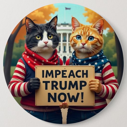 Katzen sagen Impeach Trump Button (Vorderseite)