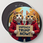 Katzen sagen Impeach Trump Button (Vorne & Hinten)