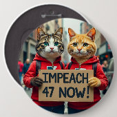 Katzen sagen Impeach Trump Button (Vorne & Hinten)