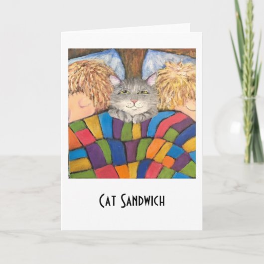 Katzen-Sandwich Feiertagskarte (Vorderseite)