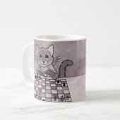 Katzen-Schach-Tasse Kaffeetasse (Vorderseite Links)