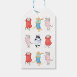 KATZEN SCHLAFANZUG Geschenkanhänger