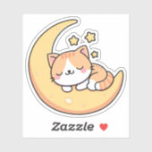 Katzen schlafen auf dem Mond Aufkleber (Blatt)