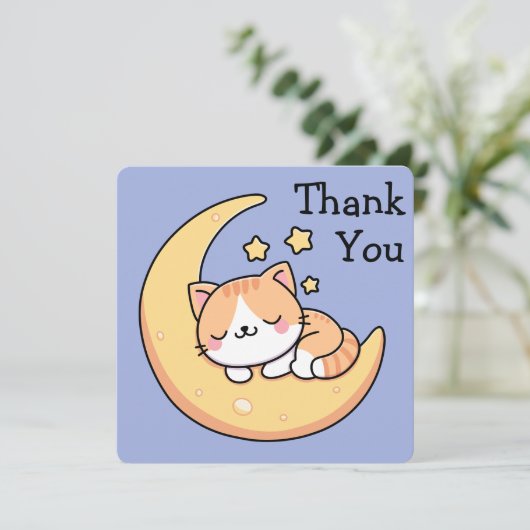 Katzen schlafen auf dem Mond Danke (Stehend Vorderseite)