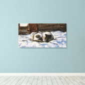 Katzen Schlafen auf einem Bett Leinwanddruck (Insitu (Holzboden))