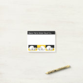 Katzen schlafen Design mit 3 Cartoon Katzen Post-it Klebezettel (Auf Schreibtisch)