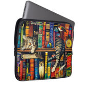 Katzen Schlafen in der virtuellen Bibliothek, farb Laptopschutzhülle (Vorne Rechts)