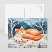 Katzen schlafen in einem Fantasy-Wald aus Felt Tec Postkarte (Vorne/Hinten)