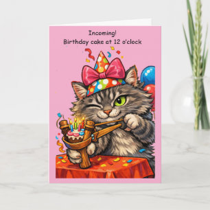 Katzen-Schleuder-Torte Geburtstag Lustige Geschenk Karte