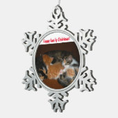 Katzen Schneeflocken Zinn-Ornament (Rechts)