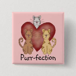 Katzen Schnurren-fection T-Shirts und Geschenke Button