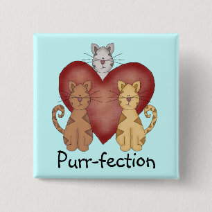 Katzen Schnurren-fection T-Shirts und Geschenke Button