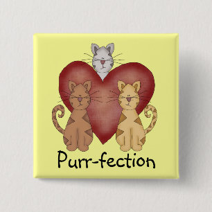 Katzen Schnurren-fection T-Shirts und Geschenke Button