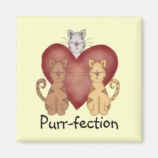 Katzen Schnurren-fection T-Shirts und Geschenke Magnet (Vorne)