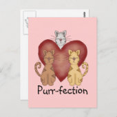 Katzen Schnurren-fection T-Shirts und Geschenke Postkarte (Vorne/Hinten)