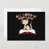 Katzen schreiben Bücher Postkarte (Vorne/Hinten)