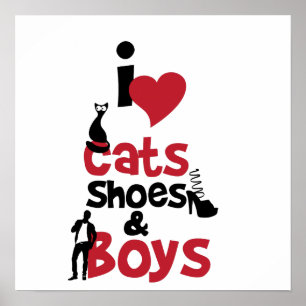 Katzen, Schuhe und Jungen der Liebe I Poster