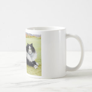 Katzen-, Schwarze u. weißekatze Louis Wain Kaffeetasse