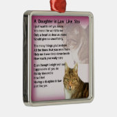 Katzen-Schwiegertochter-Gedicht Silbernes Ornament (Rechts)