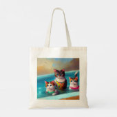 Katzen Schwimmen Tragetasche (Rückseite)