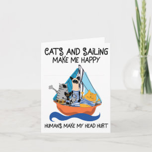 Katzen segeln macht mich glücklich Segelschiff Anc Karte