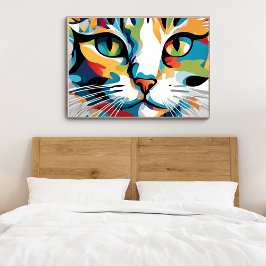 Katzen sehen sich modernen Kunstplakaten gegenüber Poster