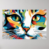 Katzen sehen sich modernen Kunstplakaten gegenüber Poster (Vorne)