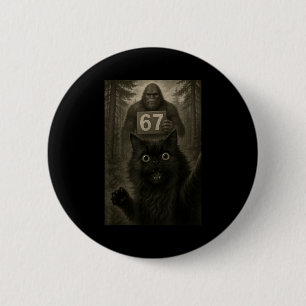 Katzen-Selfie 67 Meme Six Seven Lustiger Bigfoot Button